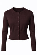 HOURGLASS KNIT CARDIGAN - CHOCOLATE BROWN