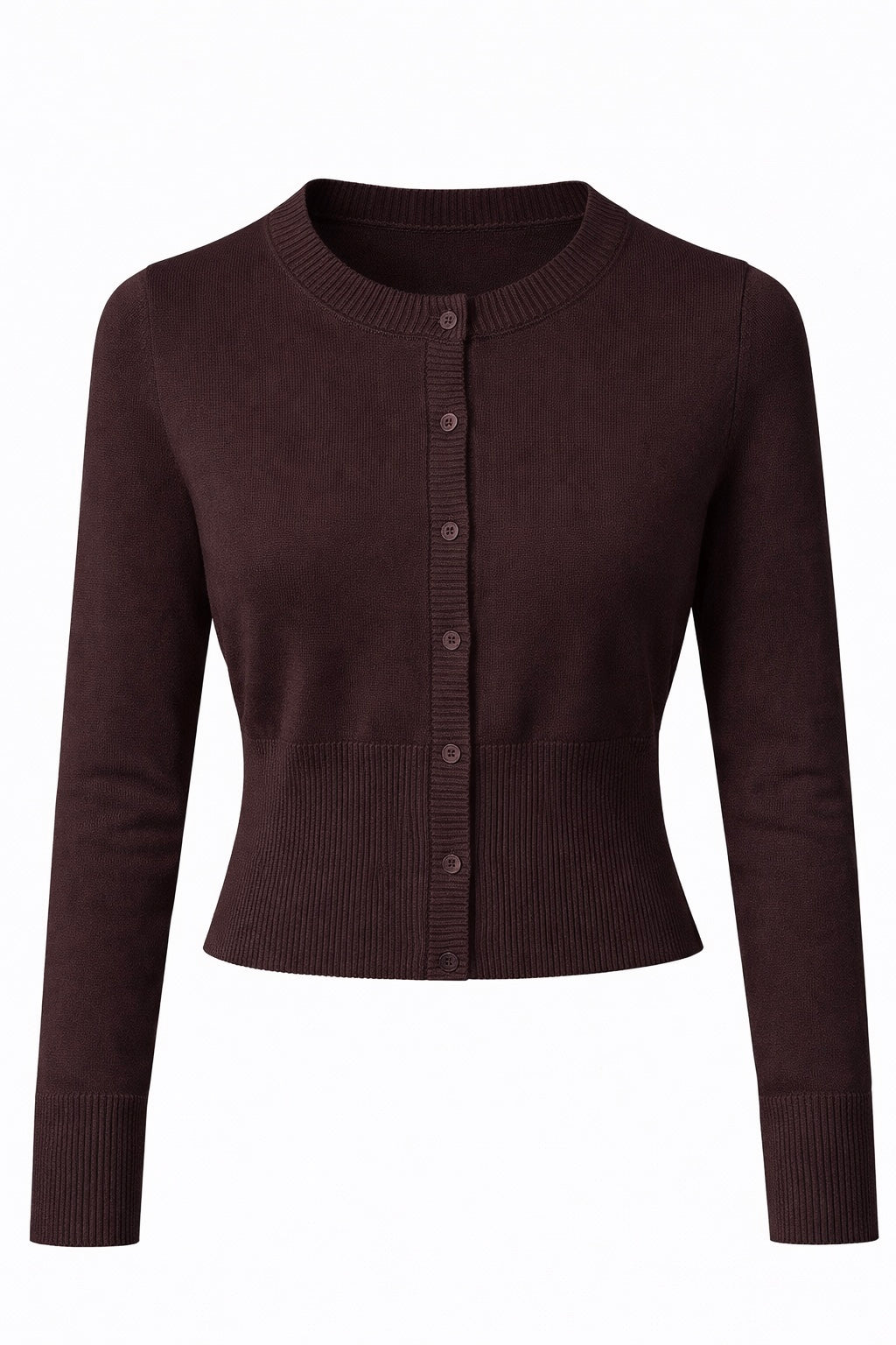 HOURGLASS KNIT CARDIGAN - CHOCOLATE BROWN