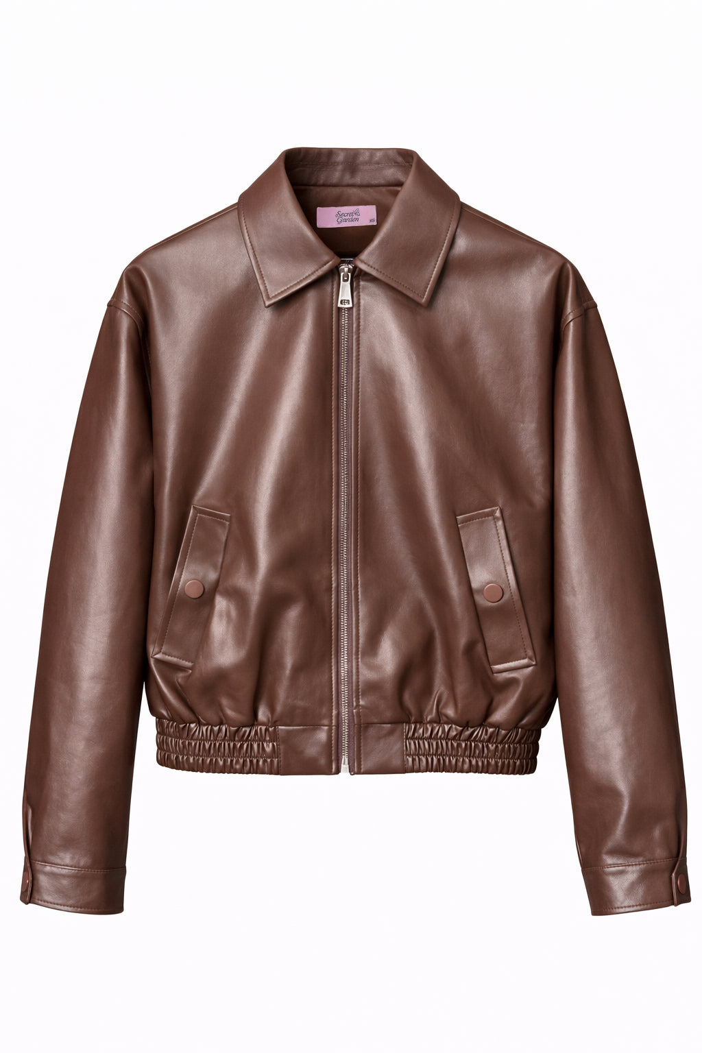 VEGAN LEATHER OVERSIZED BOMBER JACKET