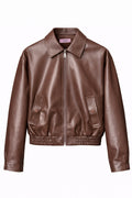 VEGAN LEATHER OVERSIZED BOMBER JACKET