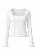 SLIM FIT LACE TOP - WHITE
